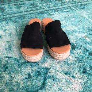 Black Platform Espedrille Sandals